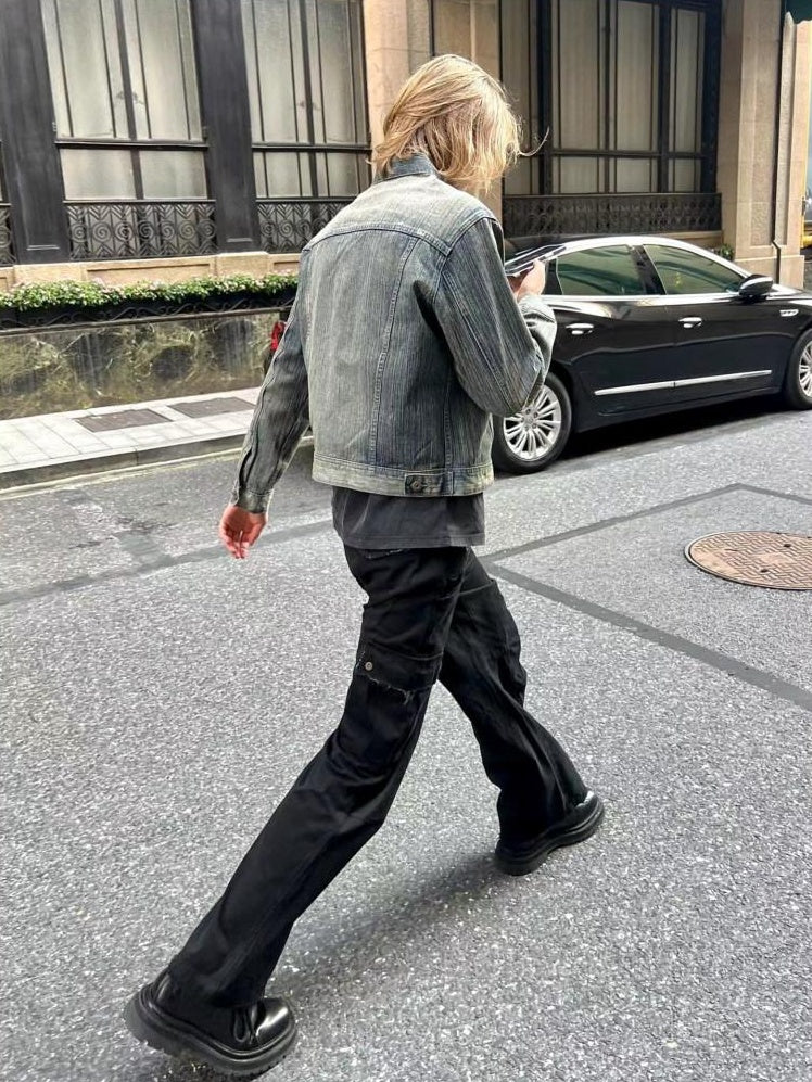 VLABMADE Distressed Cotton Loose Straight Leg Pockets 3D Cut Youth Classic Cargo Pants