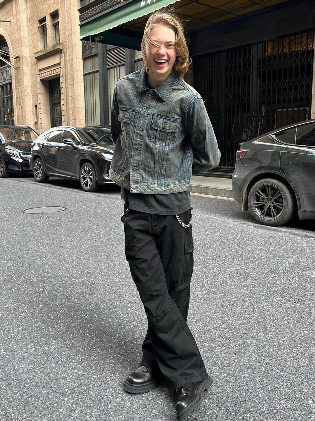 VLABMADE Distressed Cotton Loose Straight Leg Pockets 3D Cut Youth Classic Cargo Pants