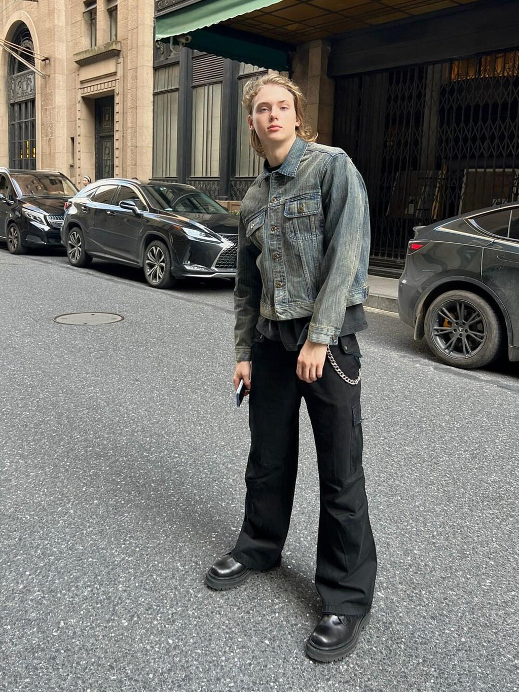 VLABMADE Distressed Cotton Loose Straight Leg Pockets 3D Cut Youth Classic Cargo Pants