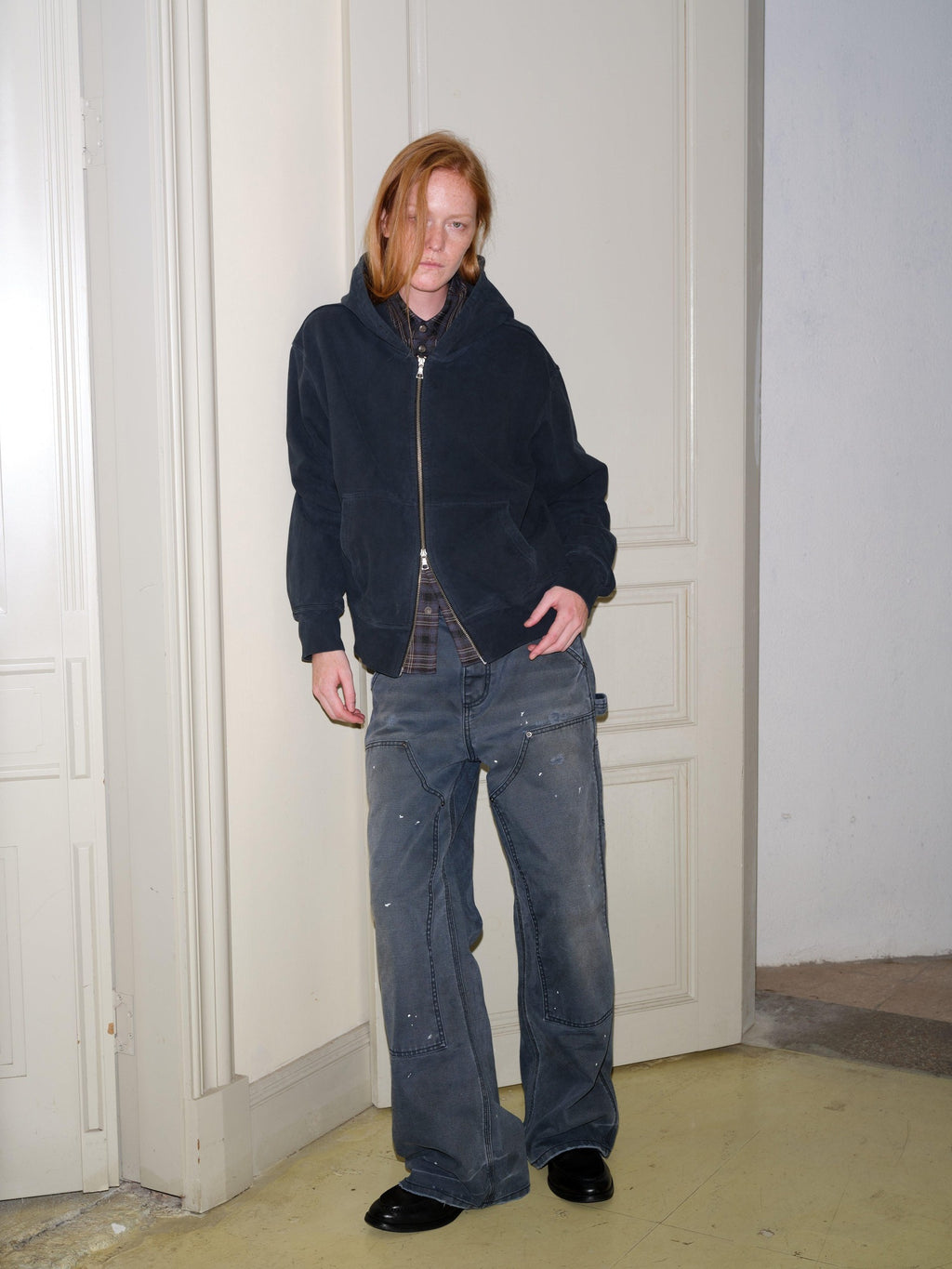 VLABMADE Distressed Patchwork Cotton Relaxed Straight Unisex Wide Cargo Pants