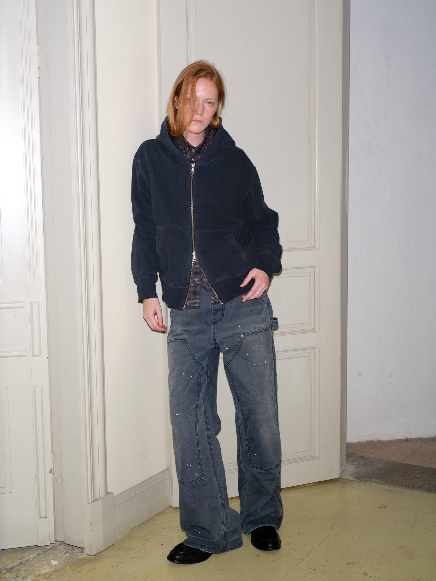 VLABMADE Distressed Patchwork Cotton Relaxed Straight Unisex Wide Cargo Pants