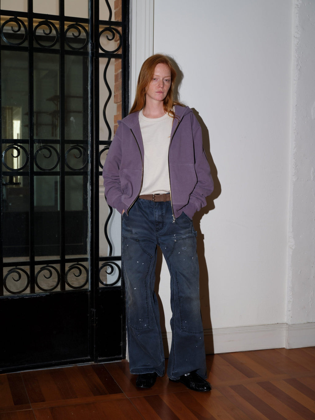 VLABMADE Distressed Patchwork Cotton Relaxed Straight Unisex Wide Cargo Pants