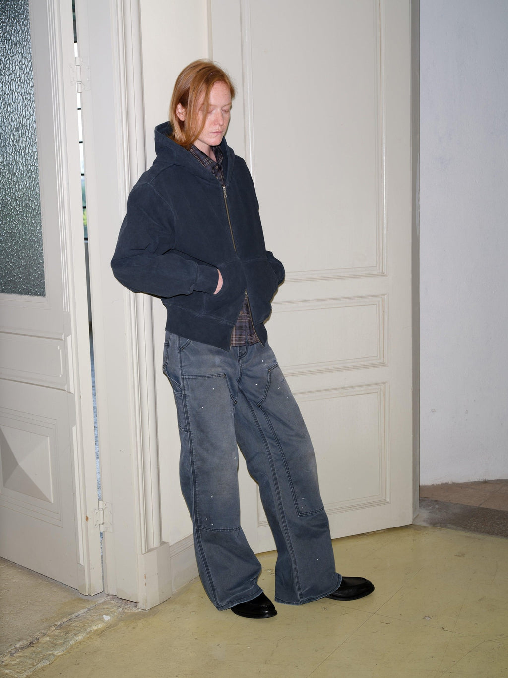 VLABMADE Distressed Patchwork Cotton Relaxed Straight Unisex Wide Cargo Pants