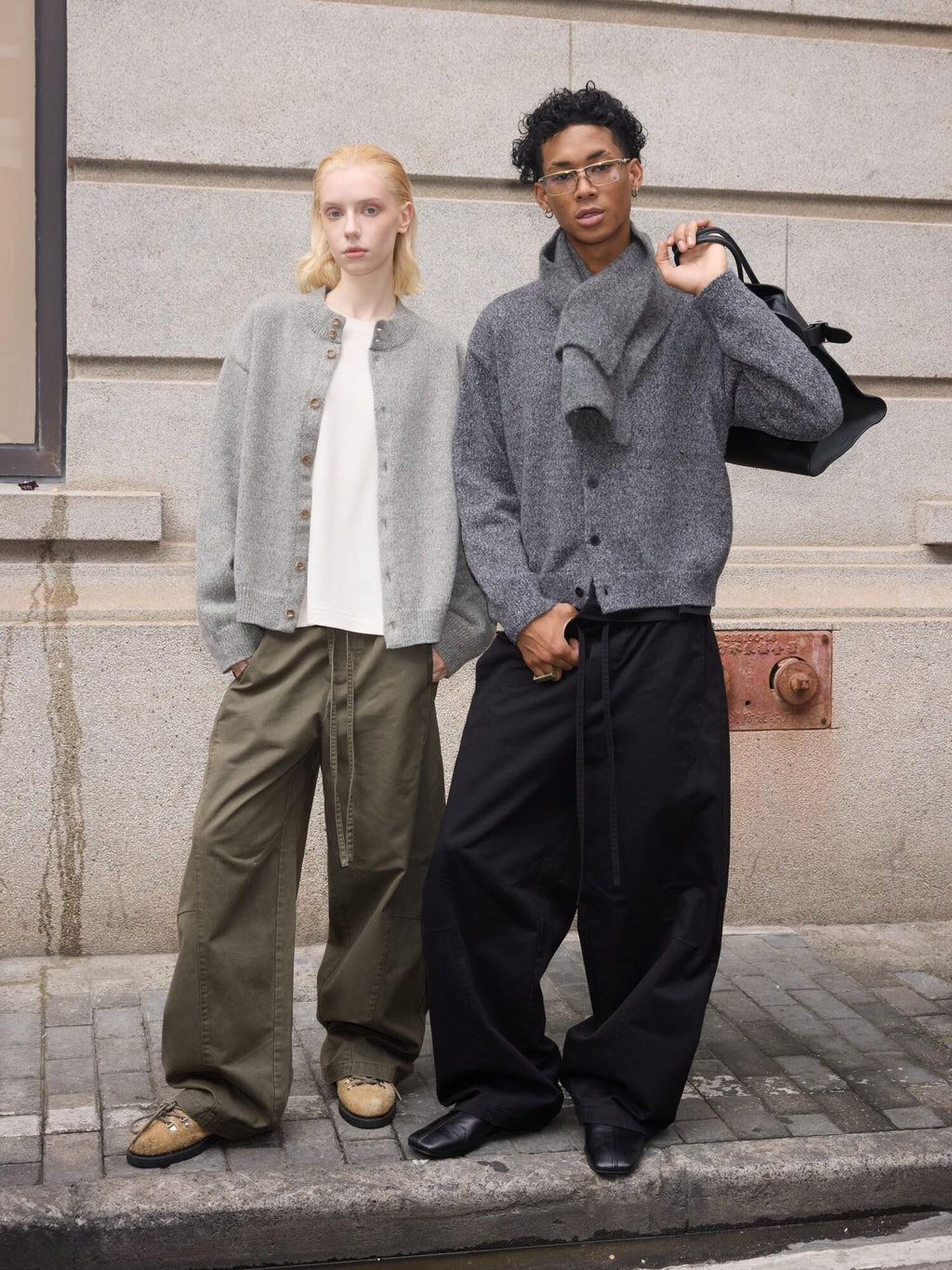 VLABMADE Distressed Patchwork Loose Fit Streetwear Unisex Cotton Durable Wide Cargo Pants
