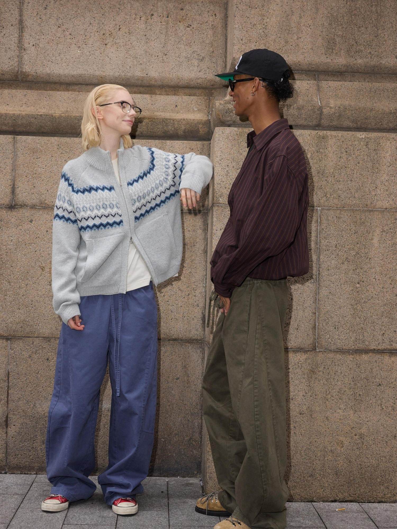 VLABMADE Distressed Patchwork Loose Fit Streetwear Unisex Cotton Durable Wide Cargo Pants