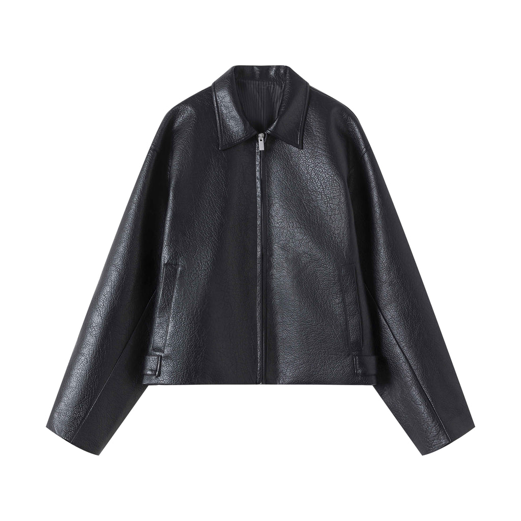 VLABMADE_Durable_Silky_Pu_Cropped_Oversized_Zipper_Unisex_Black_Leather_Jackets_MISSTT