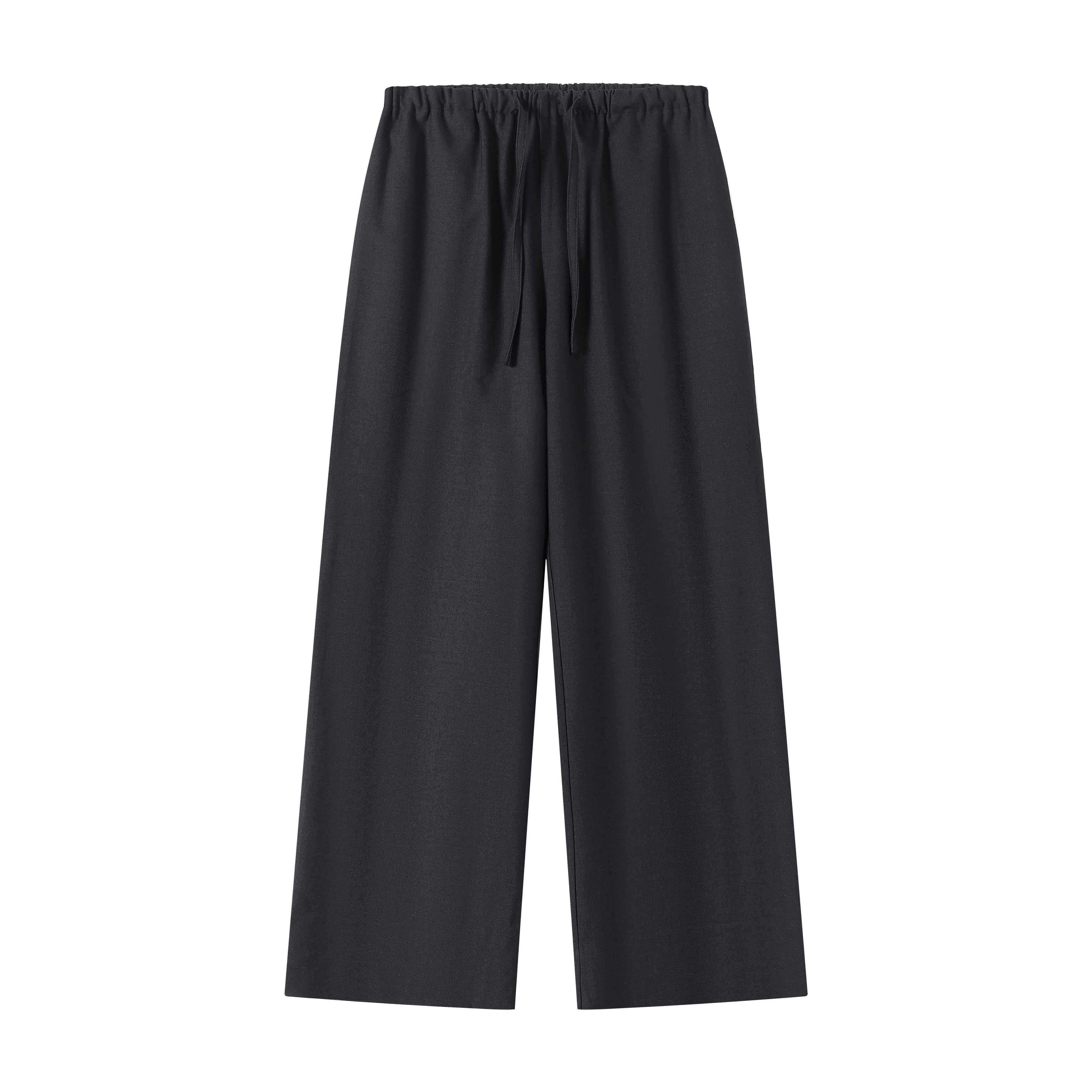 VLABMADE_Mercerized_Wool_Blend_Loose_Straight_Shape_Retaining_Drawstring_Casual_Trousers_MISSTT