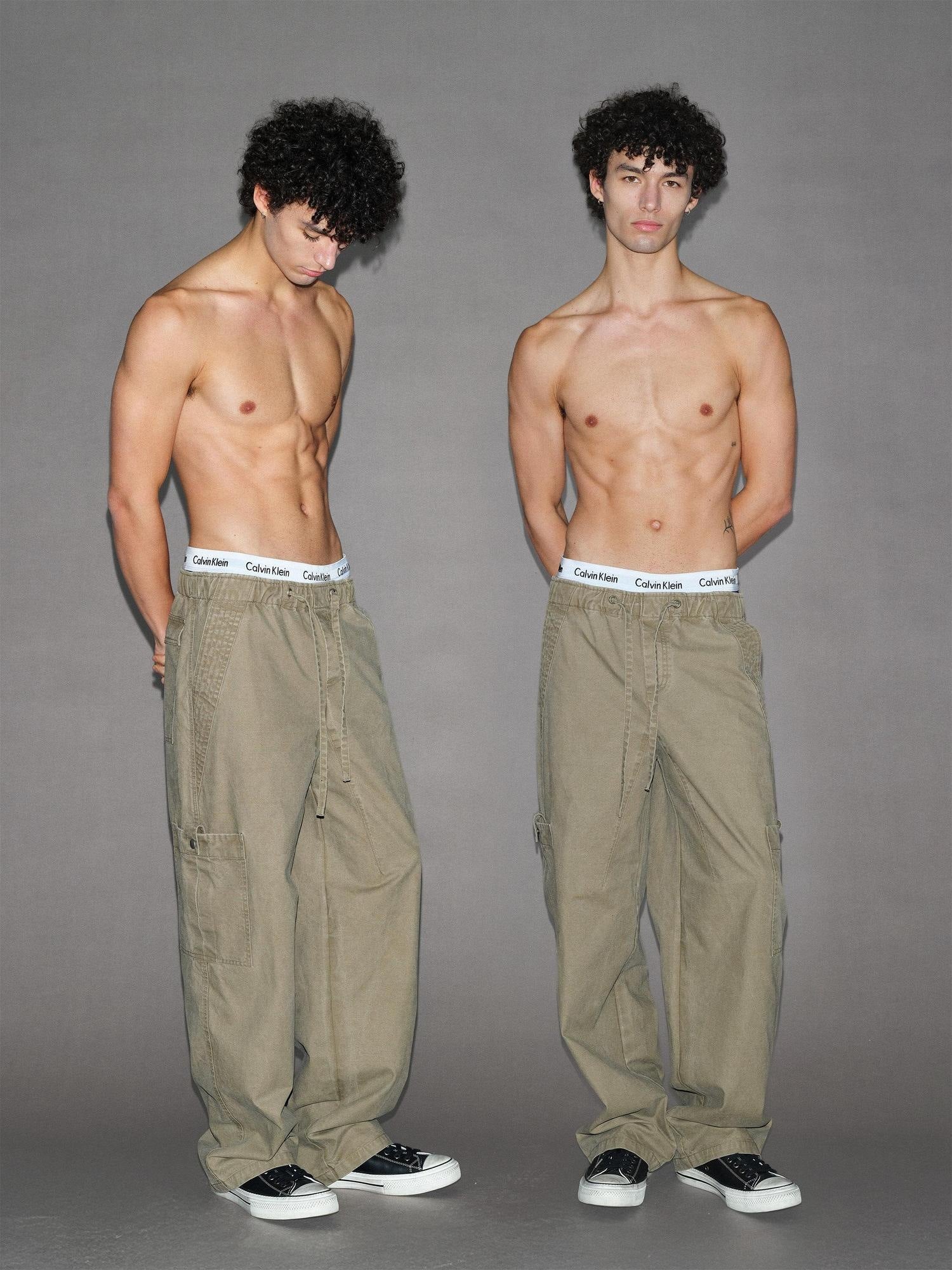 VLABMADE Pure Cotton Distressed Loose Unisex Sand Utility Wide Cargo Pants