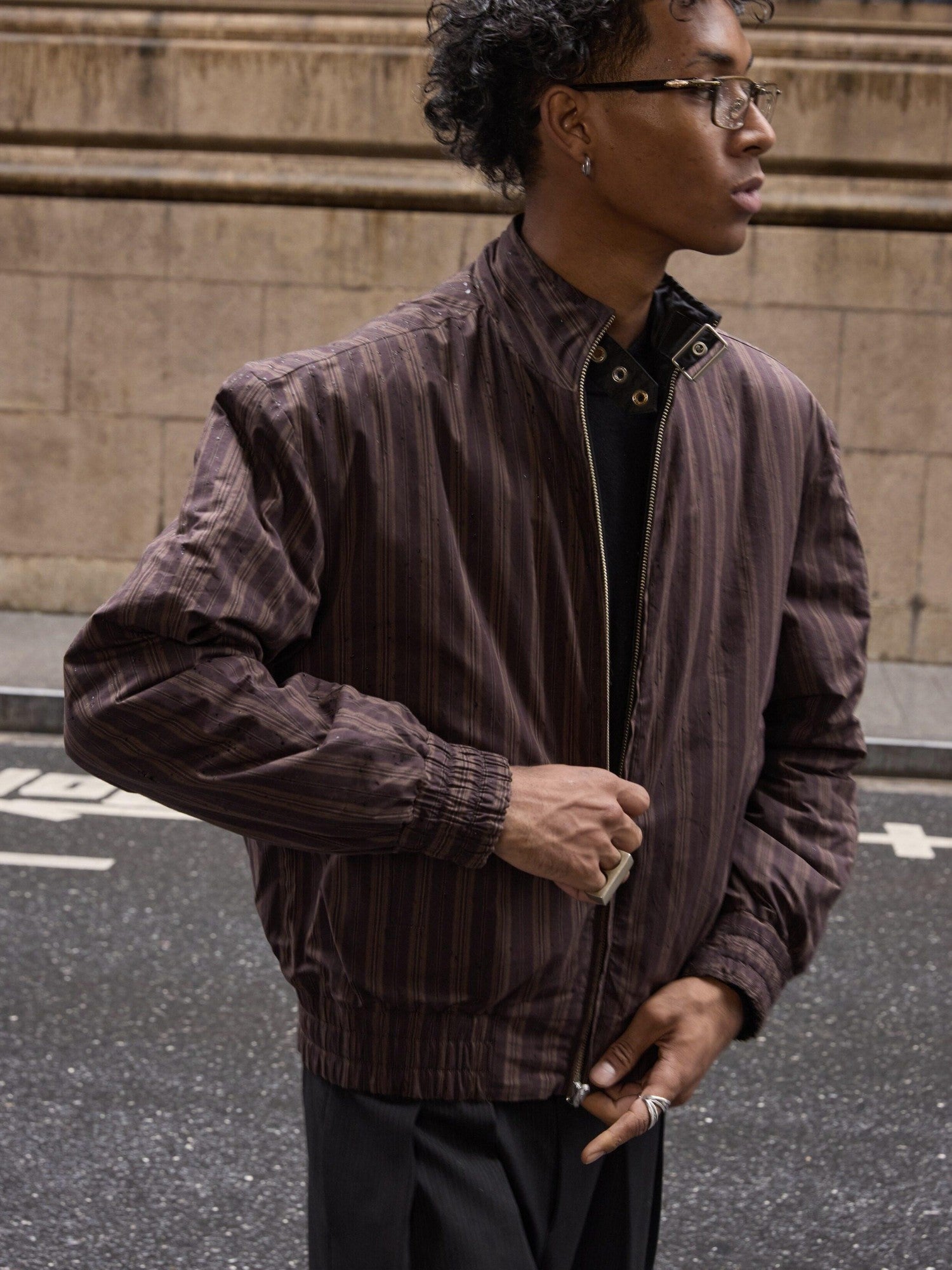 VLABMADE Reversible Matte Waxed Quilted Loose Unisex Padded Harrington Jackets