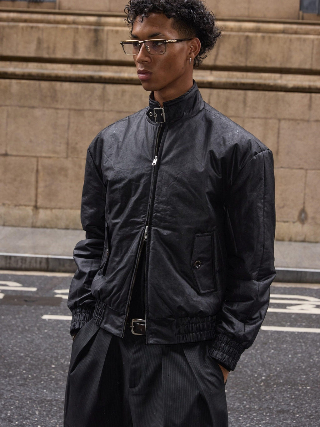 VLABMADE Reversible Matte Waxed Quilted Loose Unisex Padded Harrington Jackets