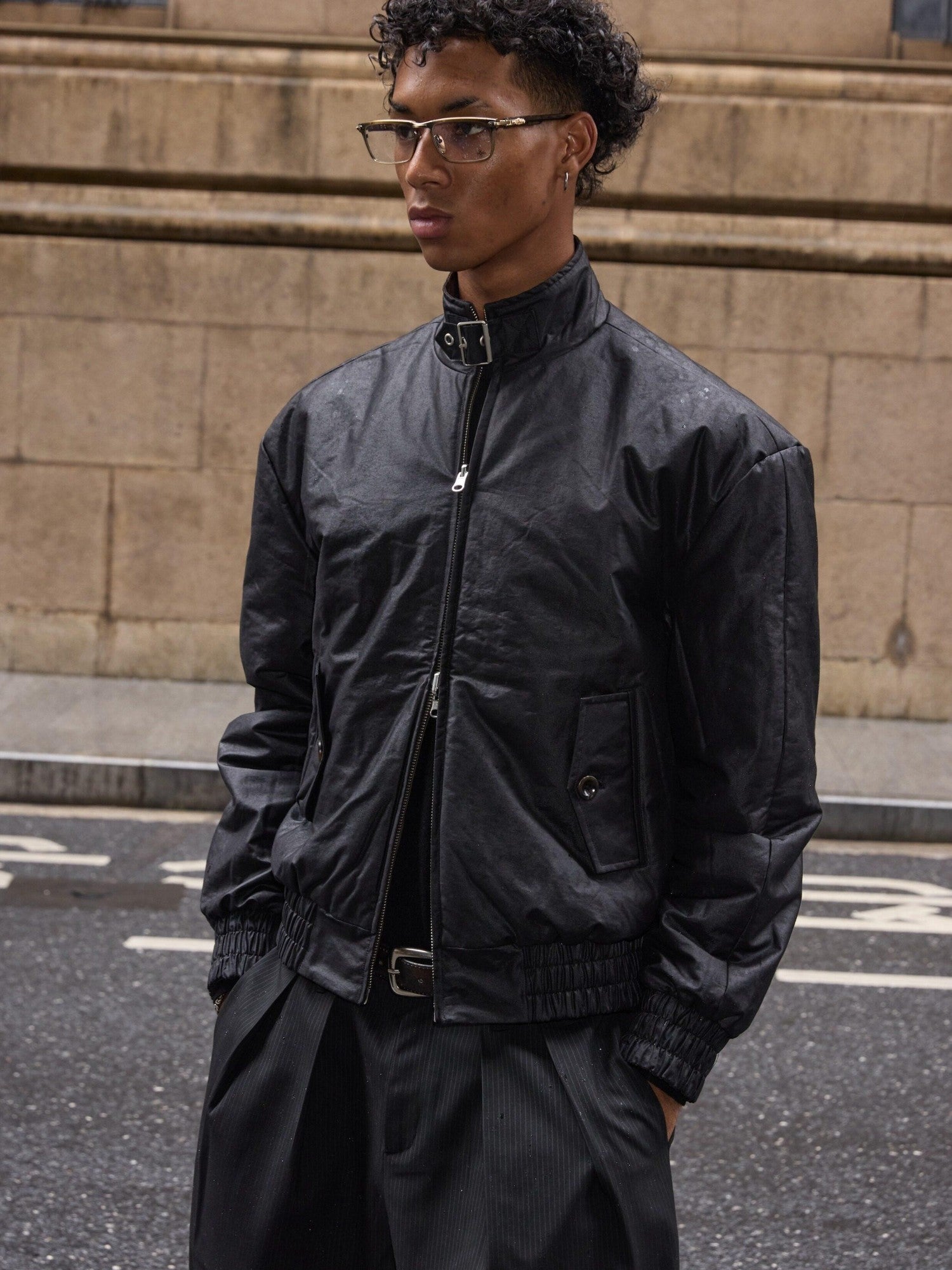 VLABMADE Reversible Matte Waxed Quilted Loose Unisex Padded Harrington Jackets