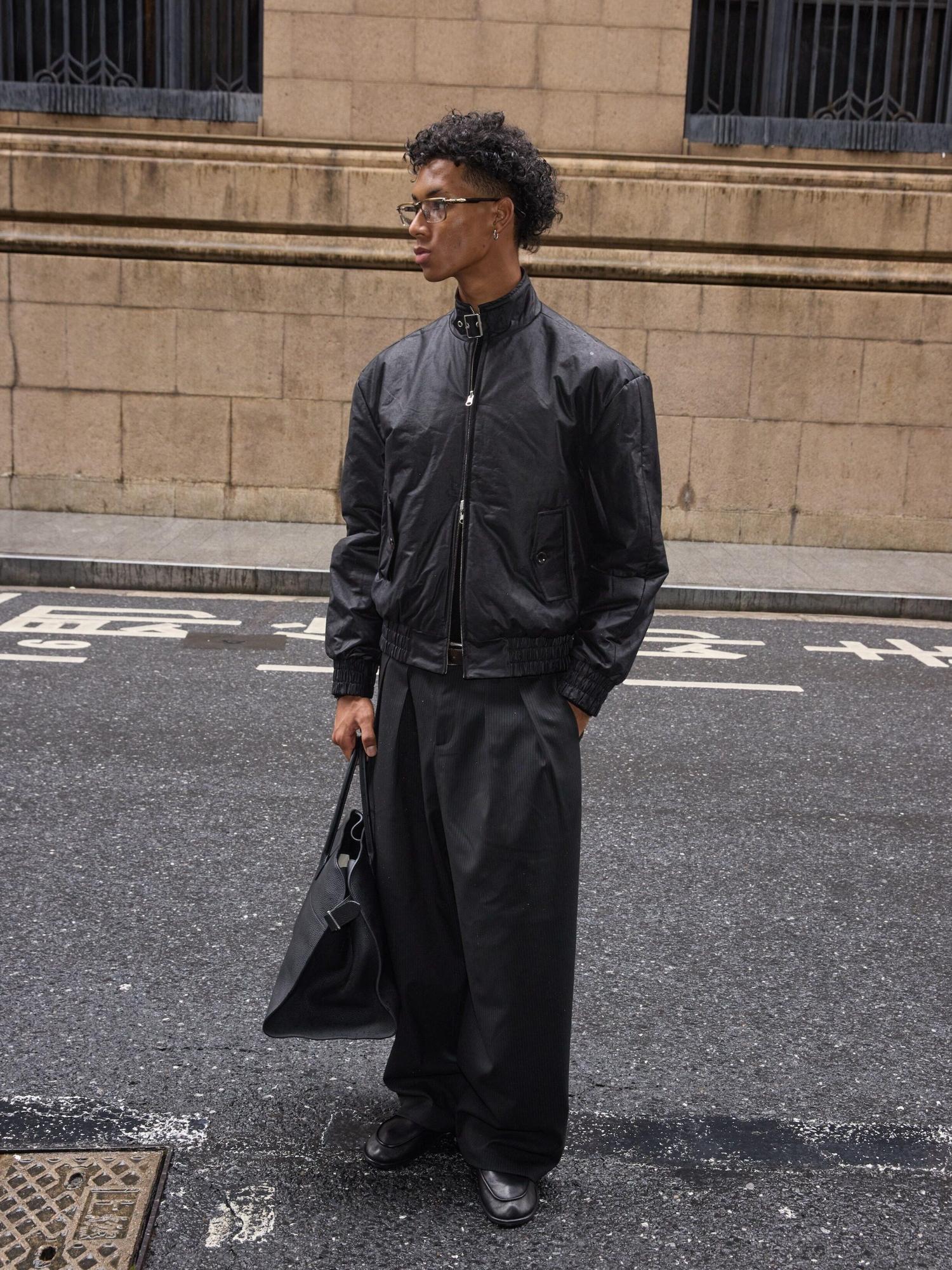 VLABMADE Reversible Matte Waxed Quilted Loose Unisex Padded Harrington Jackets