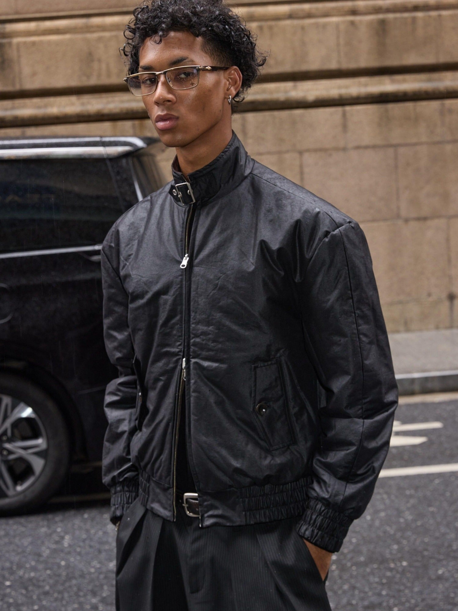 VLABMADE Reversible Matte Waxed Quilted Loose Unisex Padded Harrington Jackets