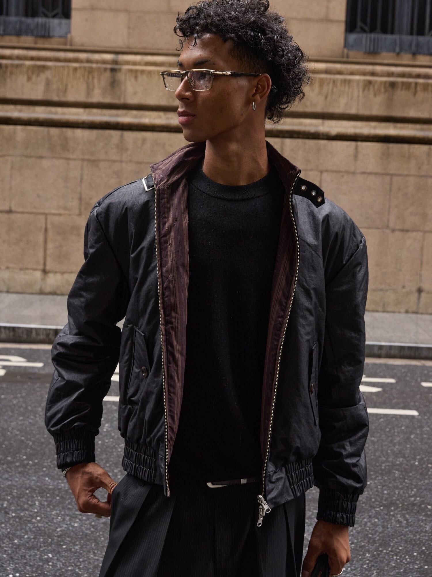 VLABMADE Reversible Matte Waxed Quilted Loose Unisex Padded Harrington Jackets