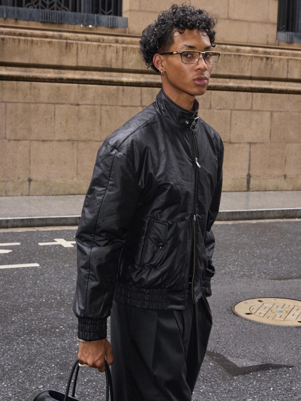 VLABMADE Reversible Matte Waxed Quilted Loose Unisex Padded Harrington Jackets