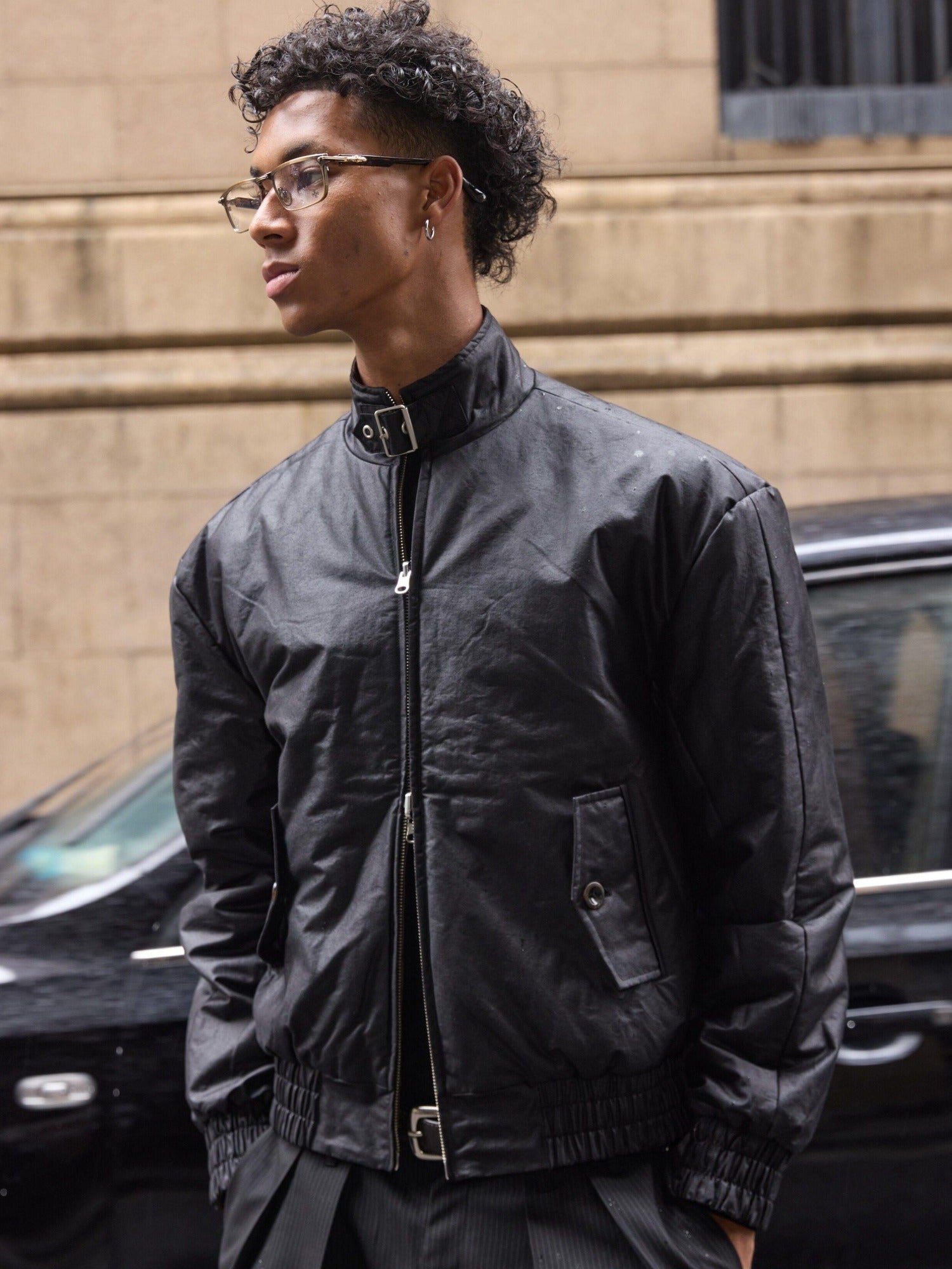 VLABMADE Reversible Matte Waxed Quilted Loose Unisex Padded Harrington Jackets