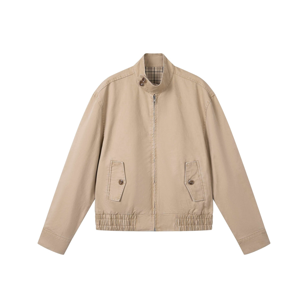 VLABMADE_Reversible_Vintage_Relaxed_Cotton_Unisex_Khaki_Plaid_Zipper_Harrington_Jackets_MISSTT
