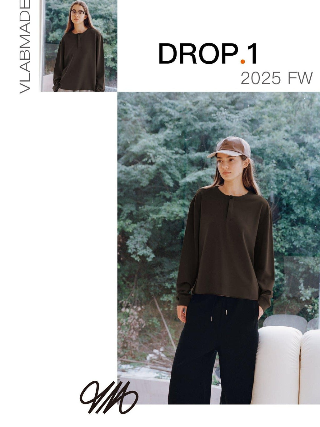 VLABMADE Skin Friendly Breathable Modal Loose Fit Button Cuffed Unisex Henley Shirts