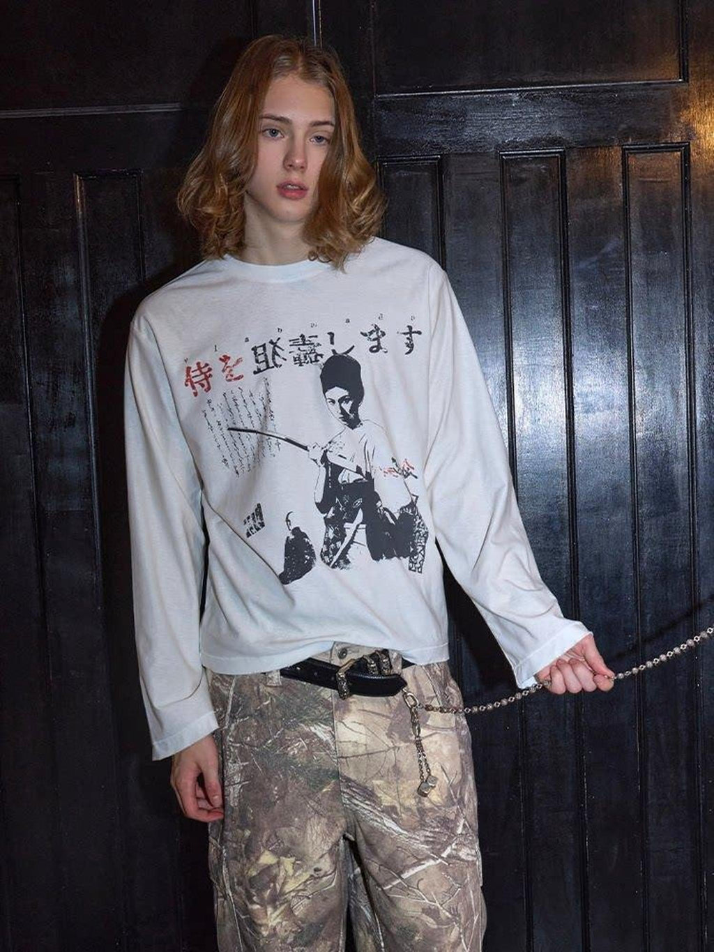 VLABMADE Soft Breathable 100% Cotton Loose Long Sleeve Digital Print Men Graphic T-Shirts