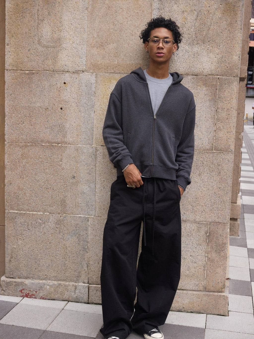 VLABMADE Soft Slub Cotton Blend Relaxed Hooded Unisex Casual Zip Hoodies