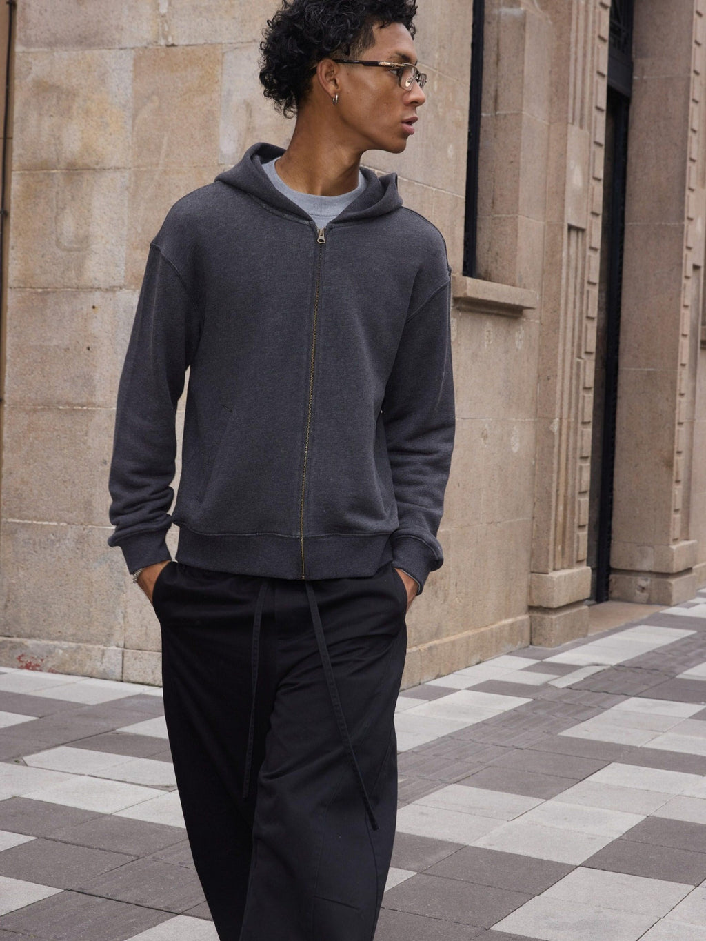 VLABMADE Soft Slub Cotton Blend Relaxed Hooded Unisex Casual Zip Hoodies