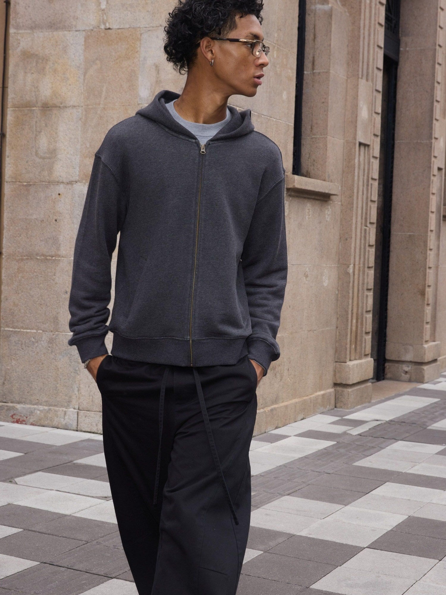 VLABMADE Soft Slub Cotton Blend Relaxed Hooded Unisex Casual Zip Hoodies