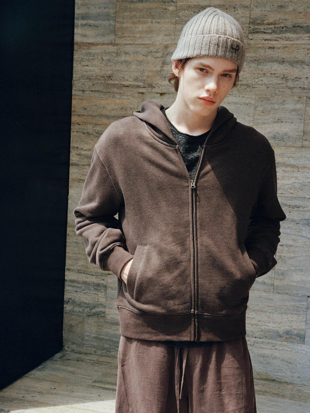 VLABMADE Soft Slub Cotton Blend Relaxed Hooded Unisex Casual Zip Hoodies