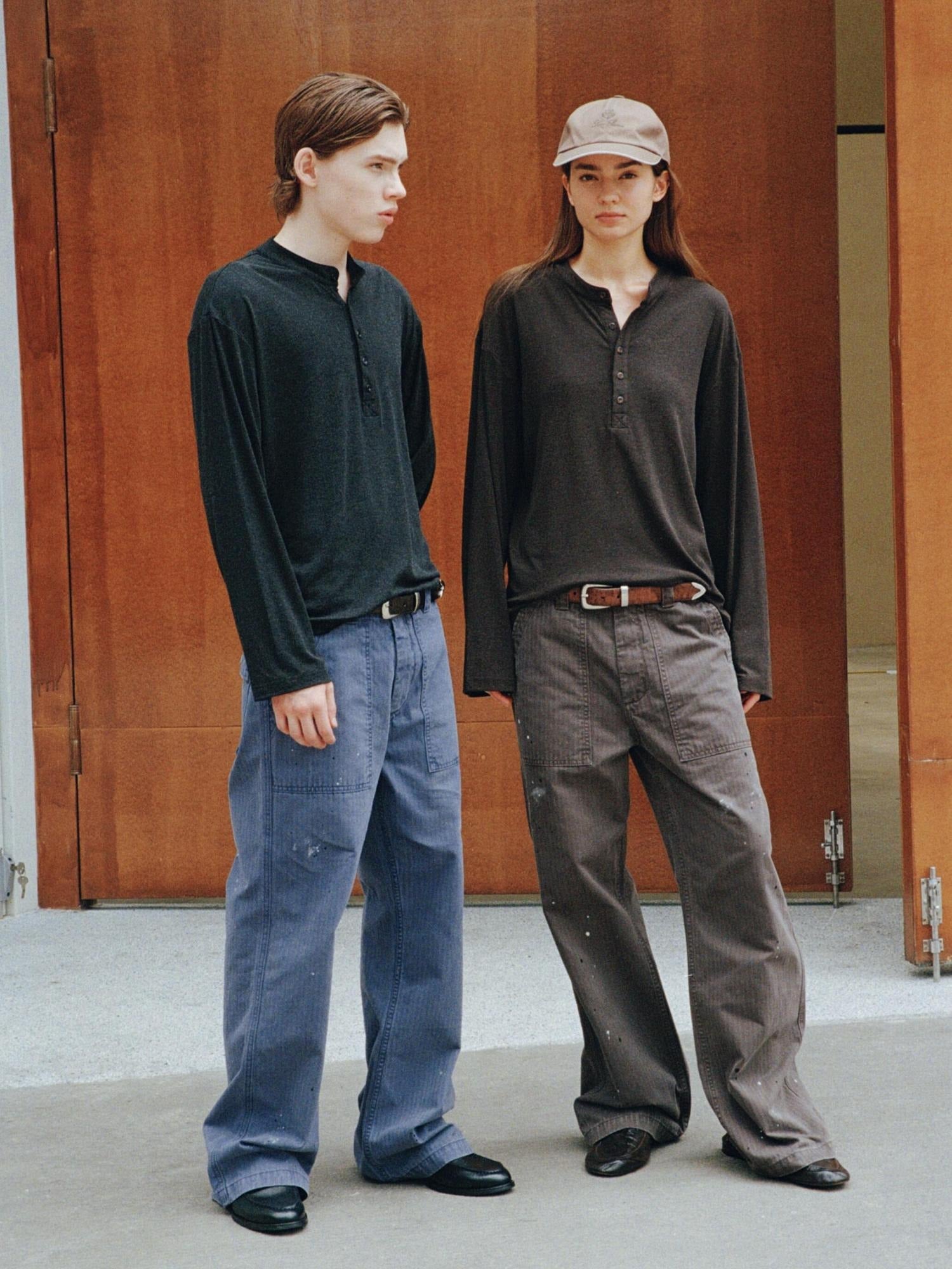 VLABMADE Vintage Washed Straight Fit Herringbone Cotton Commute Classic Cargo Pants