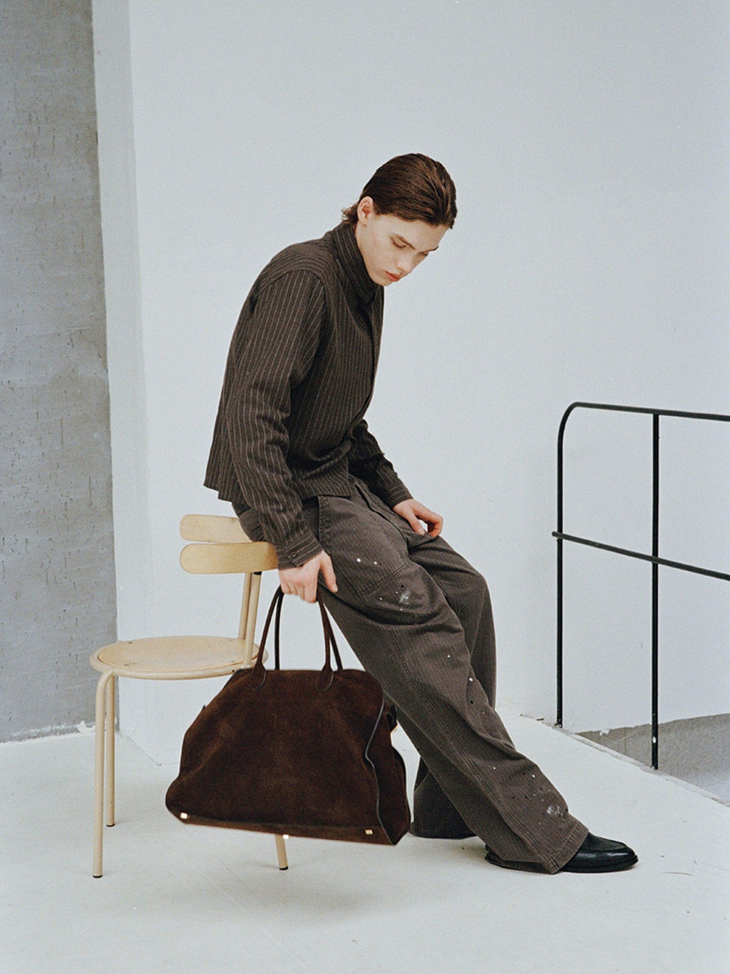 VLABMADE Vintage Washed Straight Fit Herringbone Cotton Commute Classic Cargo Pants