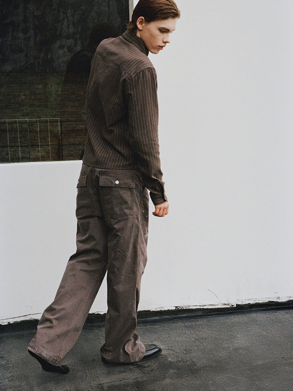 VLABMADE Vintage Washed Straight Fit Herringbone Cotton Commute Classic Cargo Pants