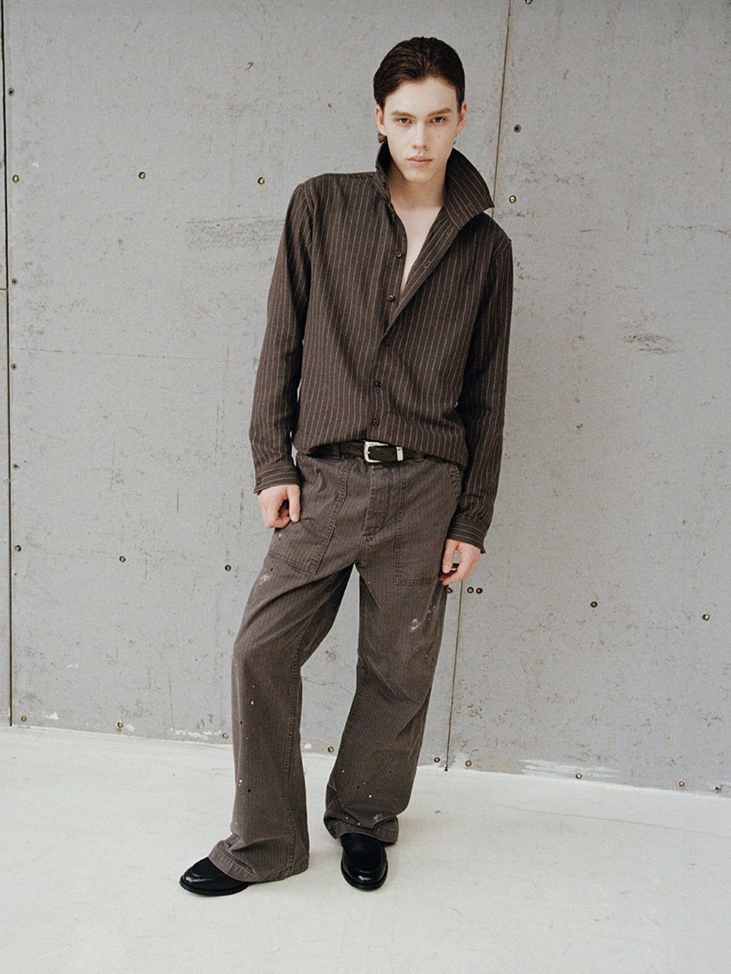 VLABMADE Vintage Washed Straight Fit Herringbone Cotton Commute Classic Cargo Pants