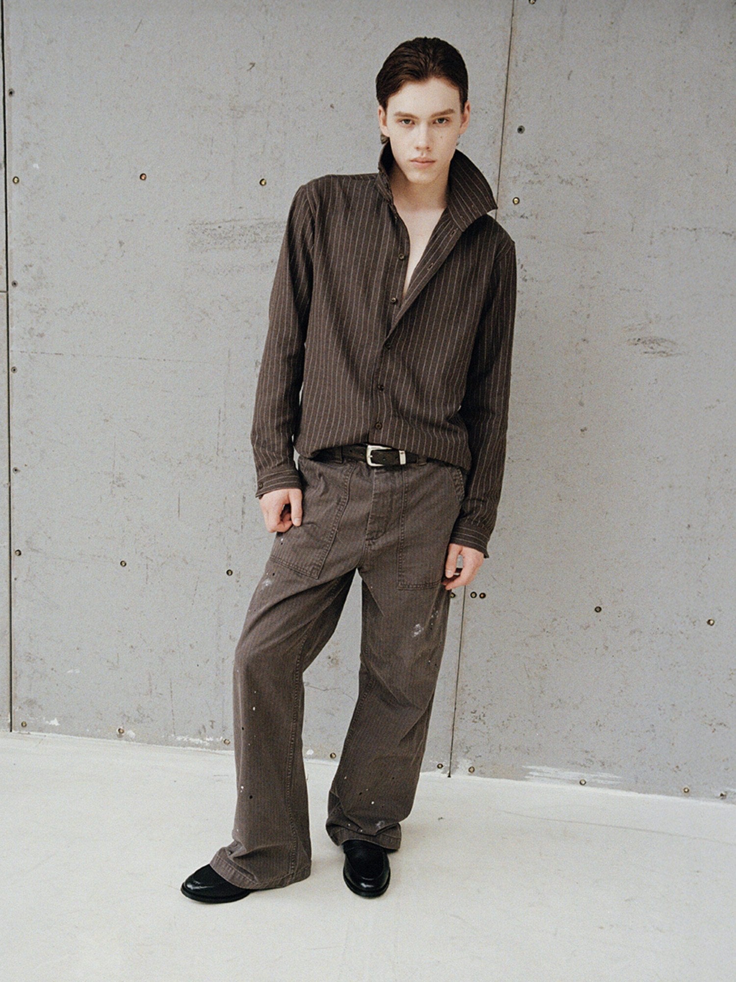 VLABMADE Vintage Washed Straight Fit Herringbone Cotton Commute Classic Cargo Pants