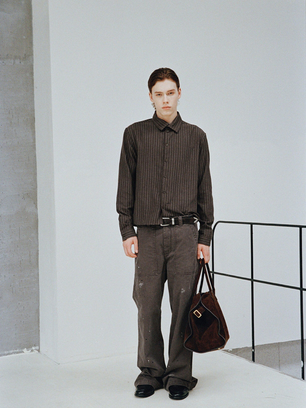 VLABMADE Vintage Washed Straight Fit Herringbone Cotton Commute Classic Cargo Pants