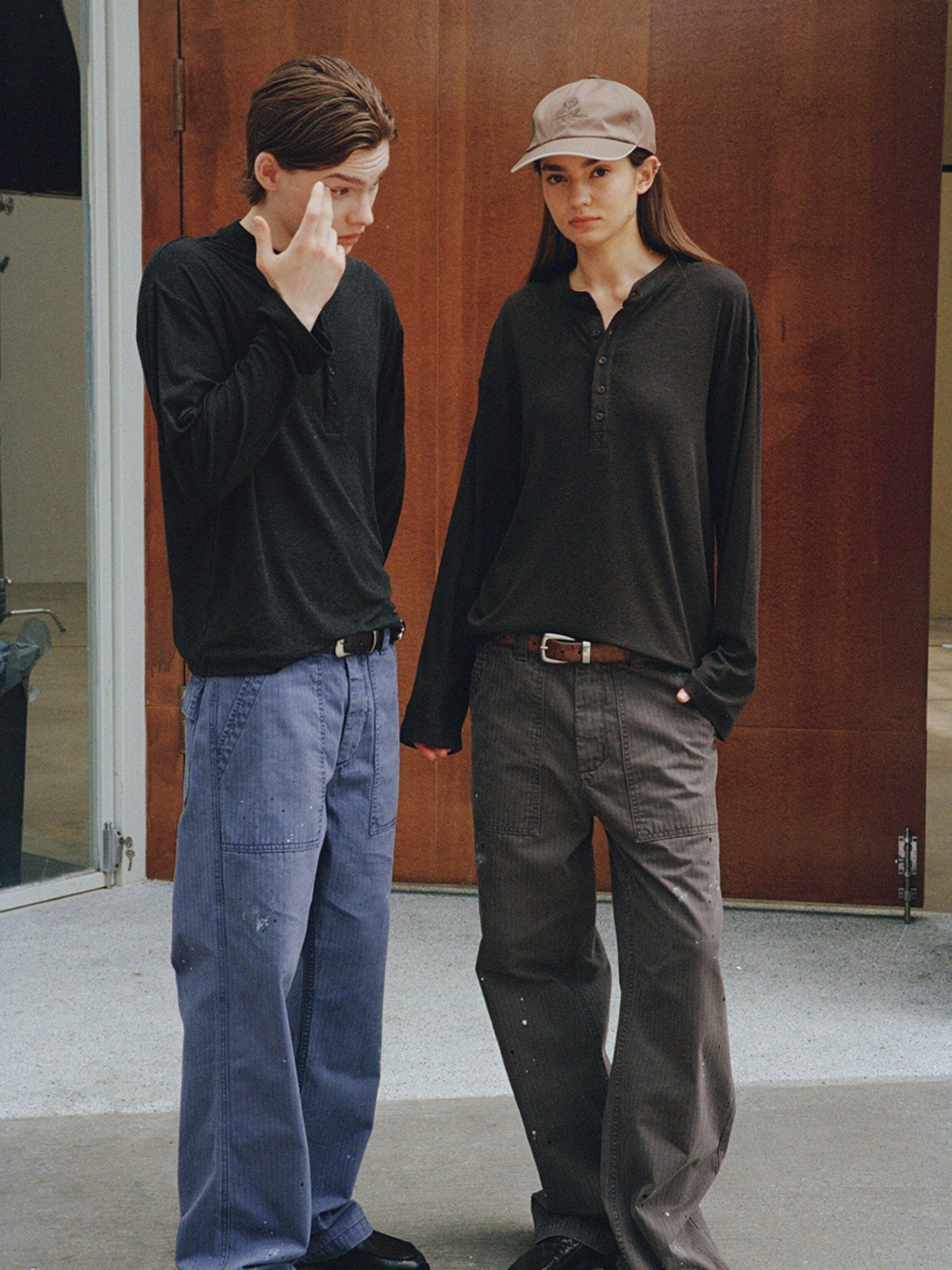 VLABMADE Vintage Washed Straight Fit Herringbone Cotton Commute Classic Cargo Pants