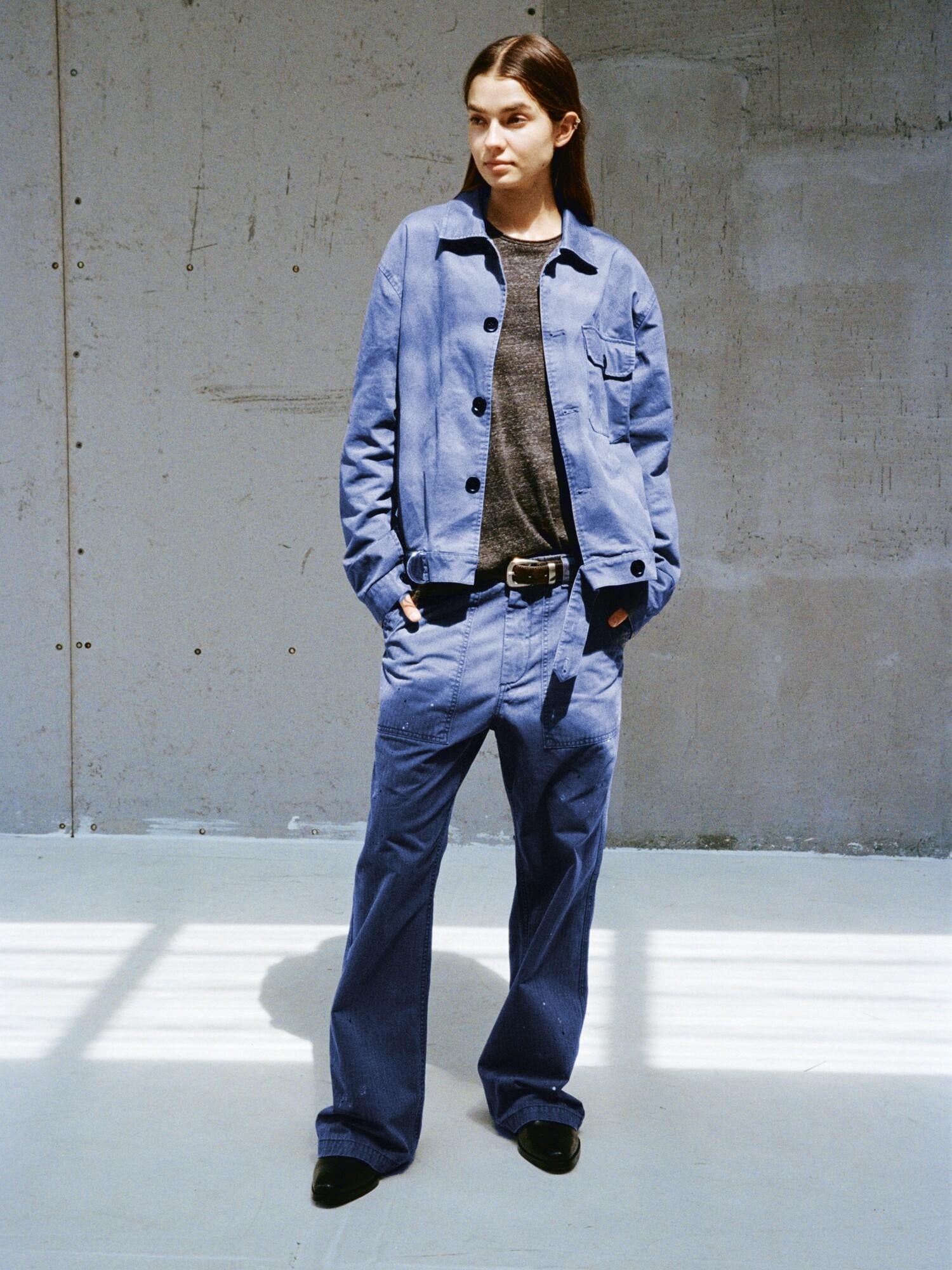 VLABMADE Vintage Washed Straight Fit Herringbone Cotton Commute Classic Cargo Pants