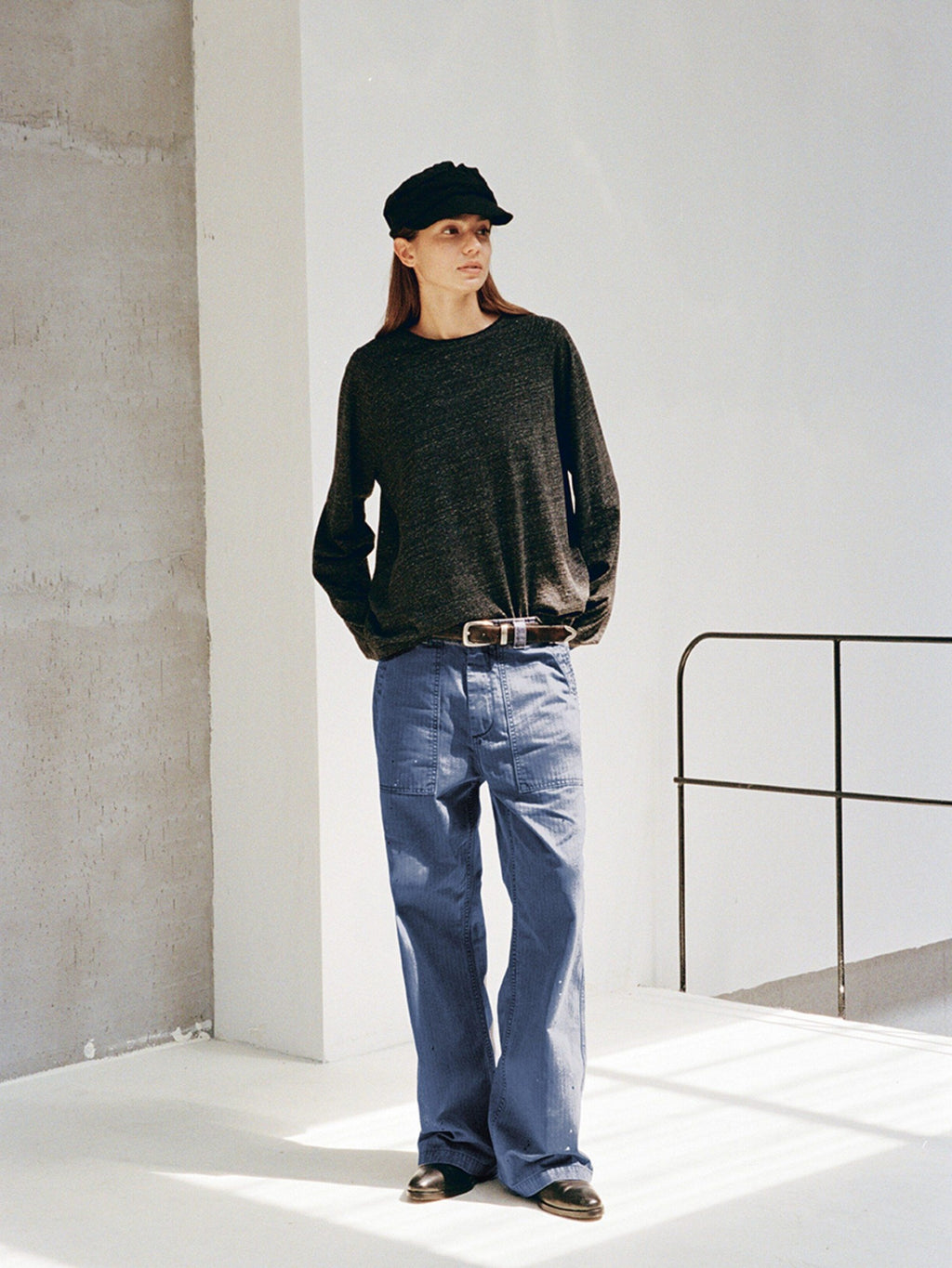 VLABMADE Vintage Washed Straight Fit Herringbone Cotton Commute Classic Cargo Pants