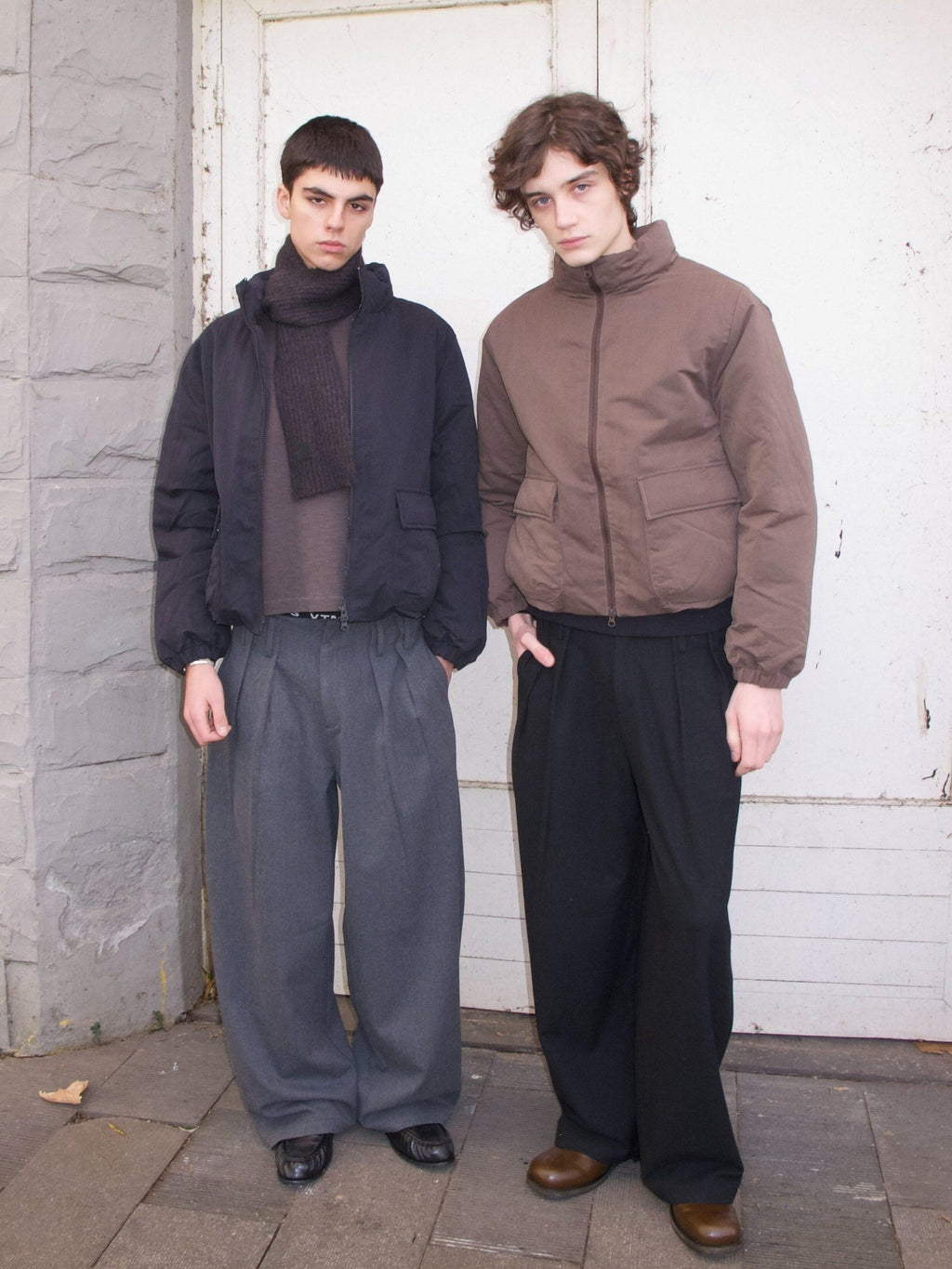 VLABMADE Warm 90% White Duck Down Oversized Short Collar Pockets Unisex Down Jackets
