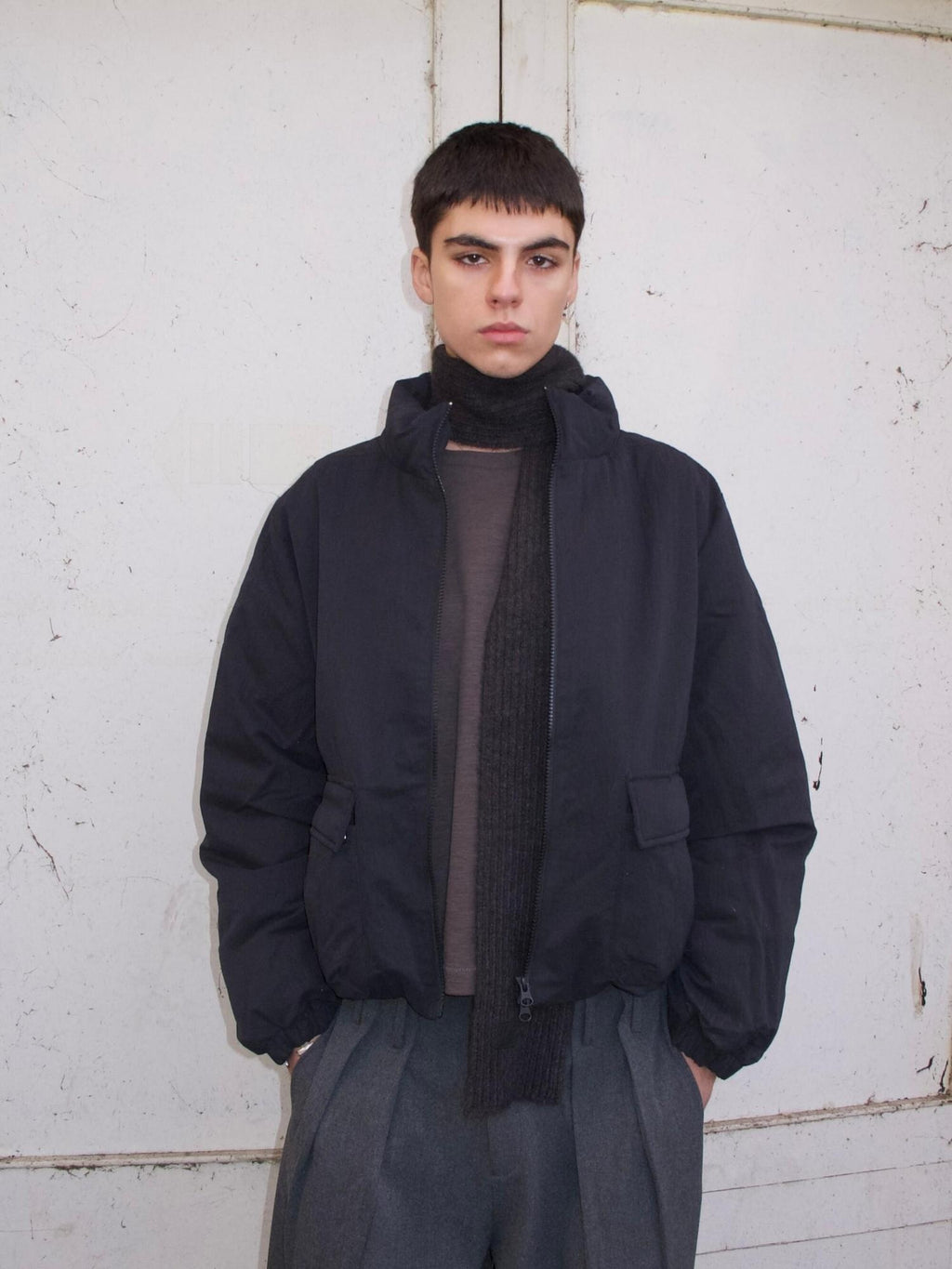 VLABMADE Warm 90% White Duck Down Oversized Short Collar Pockets Unisex Down Jackets