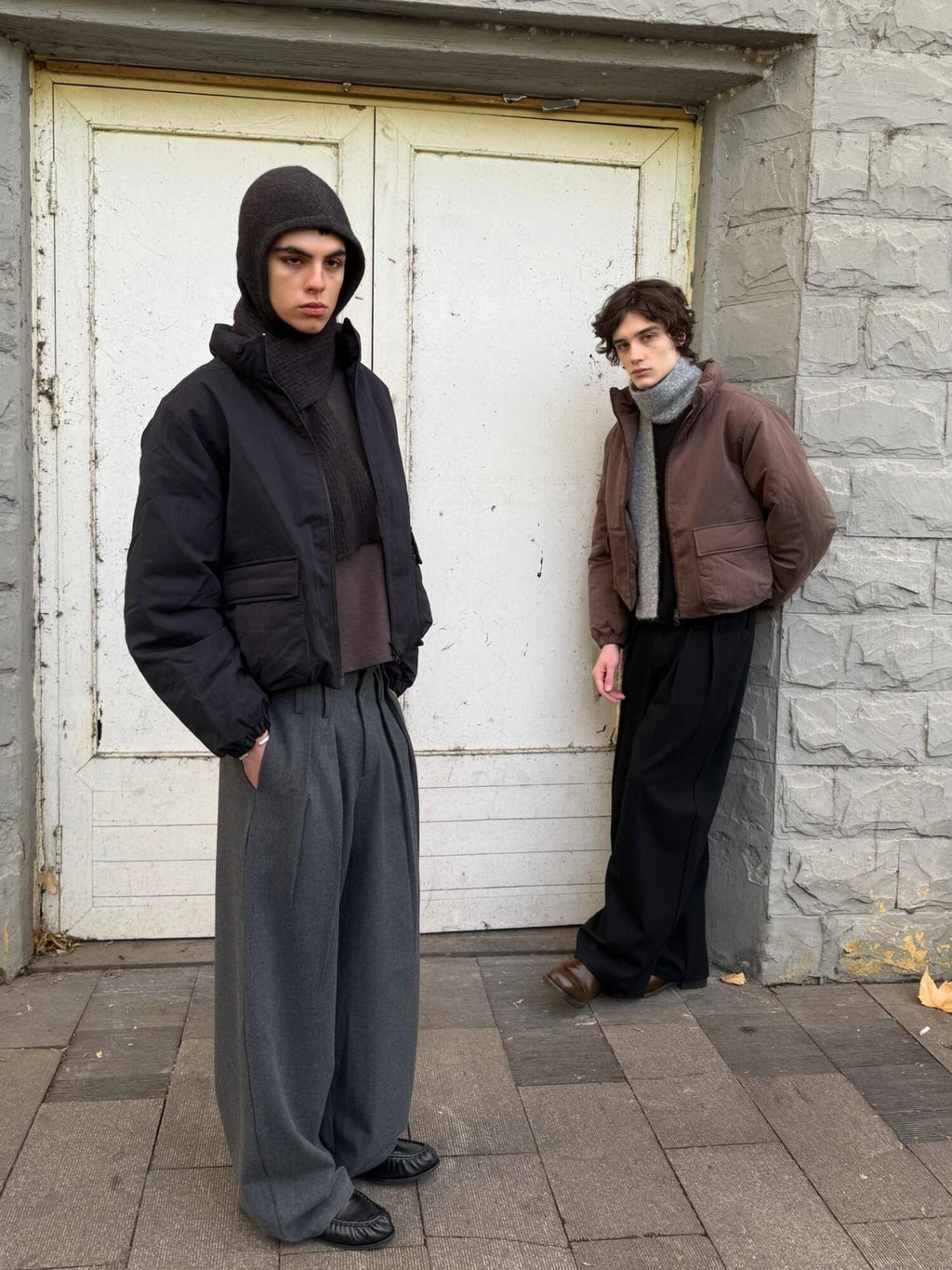 VLABMADE Warm 90% White Duck Down Oversized Short Collar Pockets Unisex Down Jackets
