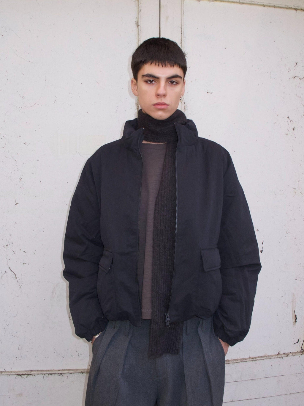 VLABMADE Warm 90% White Duck Down Oversized Short Collar Pockets Unisex Down Jackets