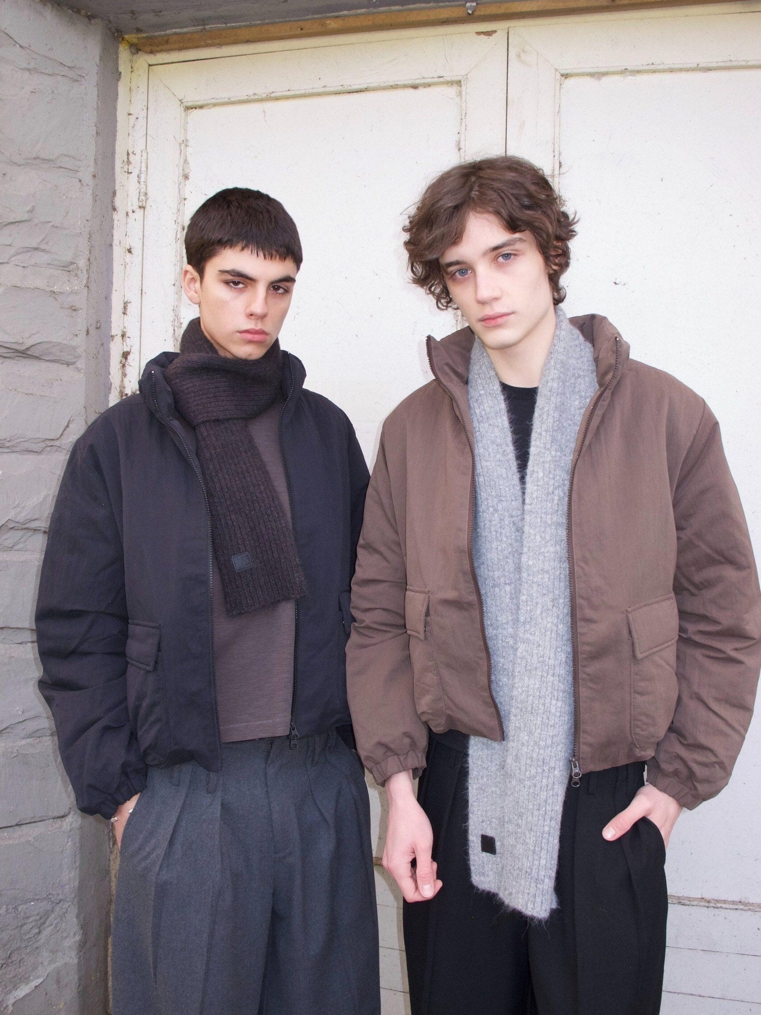 VLABMADE Warm 90% White Duck Down Oversized Short Collar Pockets Unisex Down Jackets