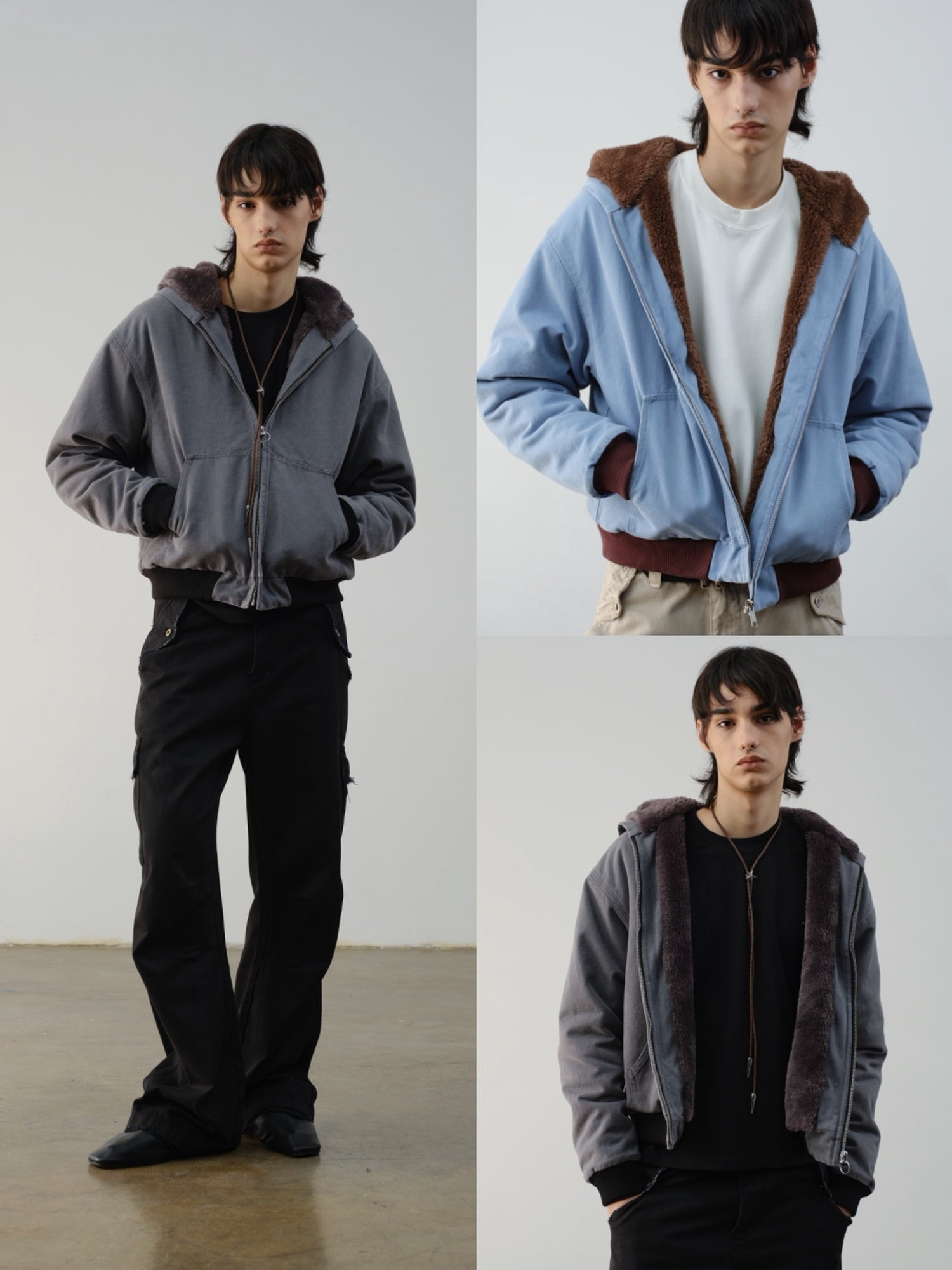 VLABMADE Warm Fleece Lined Oversized Zip Up Short Clean Fit Youth Cotton Blend Hoodies