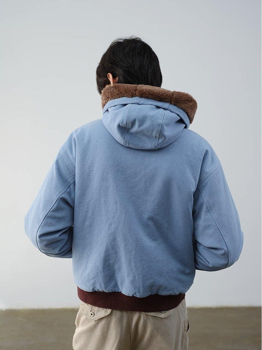 VLABMADE Warm Fleece Lined Oversized Zip Up Short Clean Fit Youth Cotton Blend Hoodies