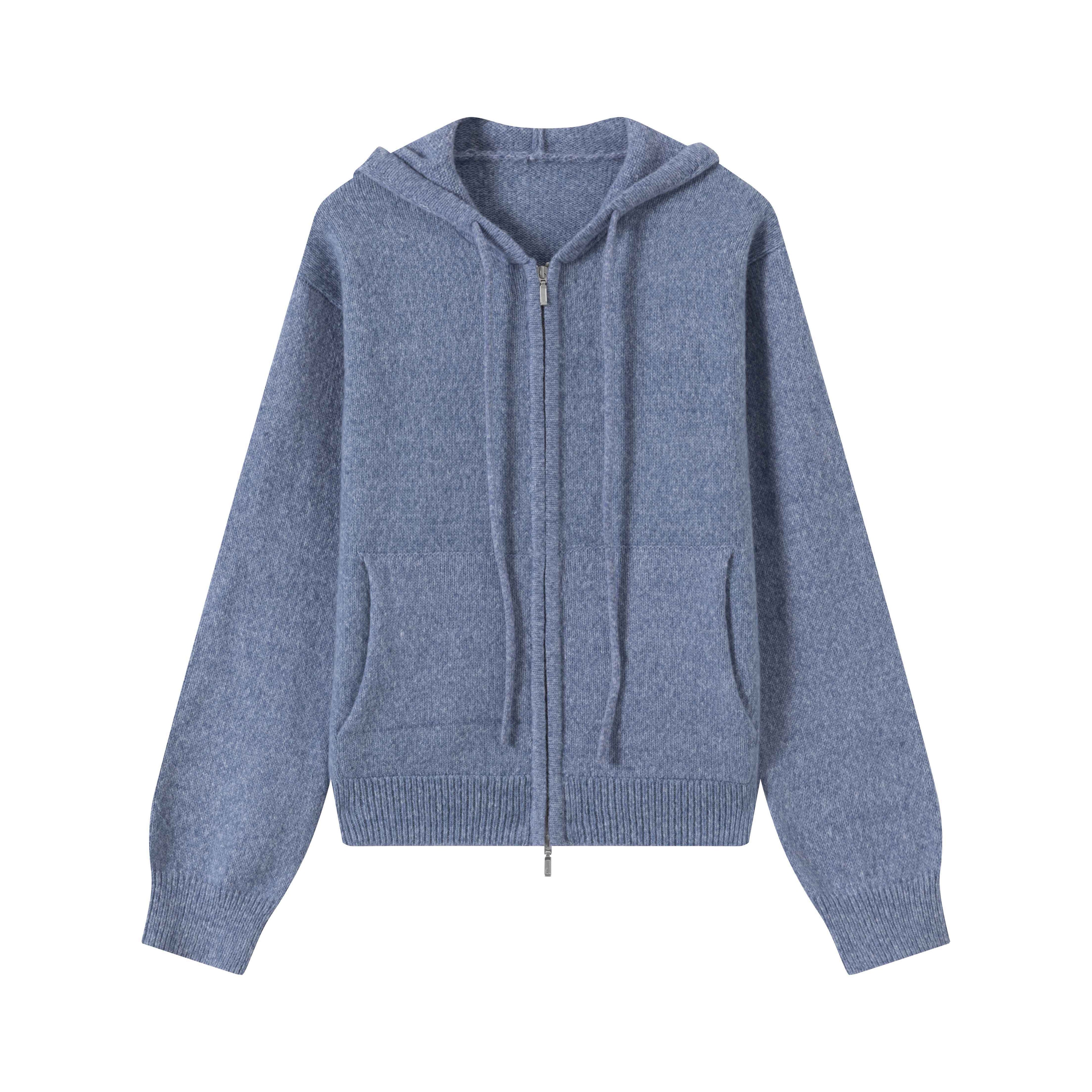 VLABMADE_Warm_Hooded_Zip_Knit_Vintage_Short_Regular_Fit_Unisex_Streetwear_Cardigans_MISSTT