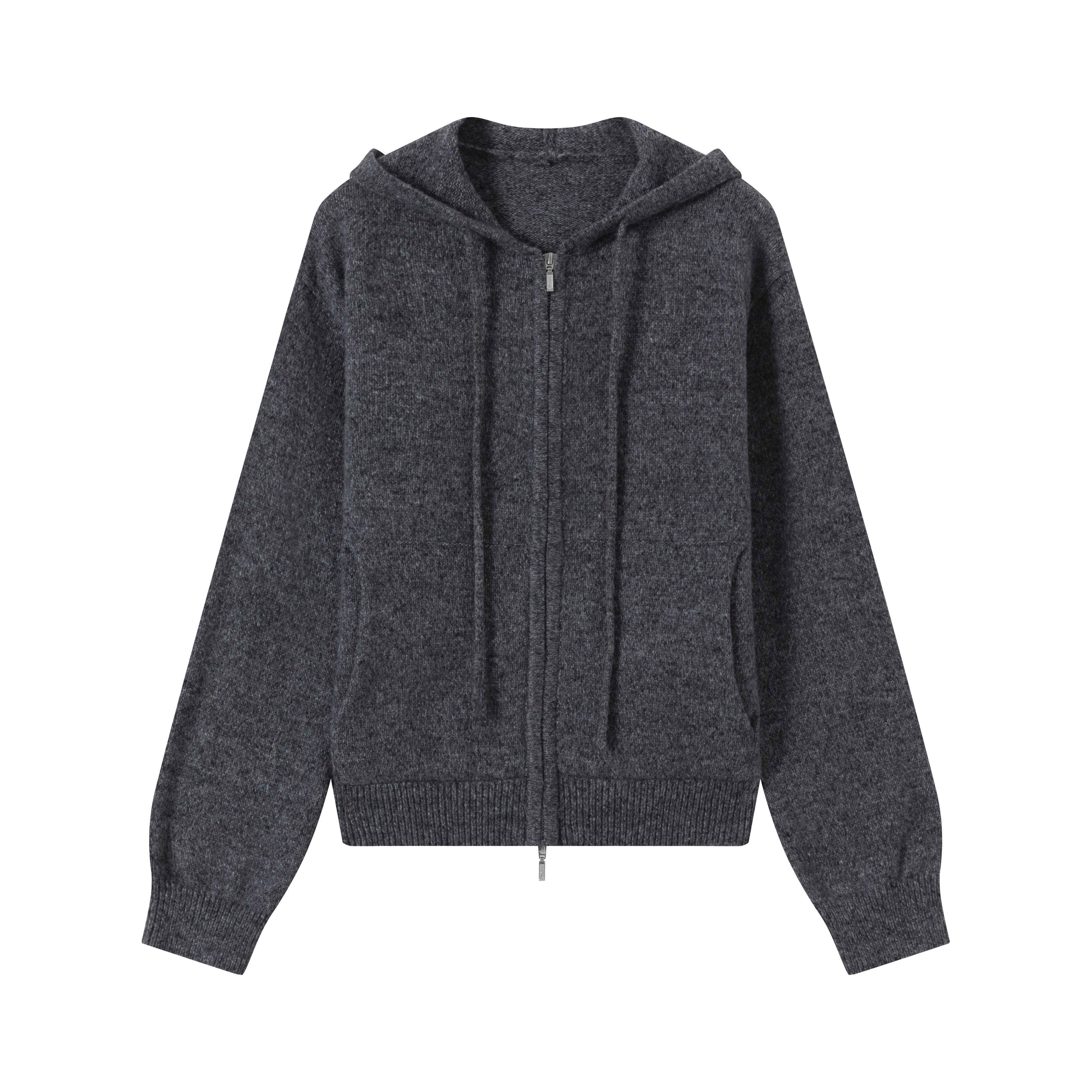 VLABMADE_Warm_Hooded_Zip_Knit_Vintage_Short_Regular_Fit_Unisex_Streetwear_Cardigans_MISSTT
