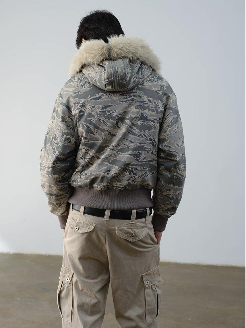 VLABMADE Warm Insulated Loose Fit Hooded Camouflage Casual Youth Puffer Jackets
