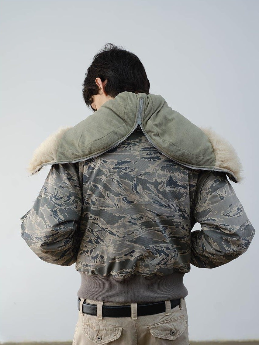 VLABMADE Warm Insulated Loose Fit Hooded Camouflage Casual Youth Puffer Jackets