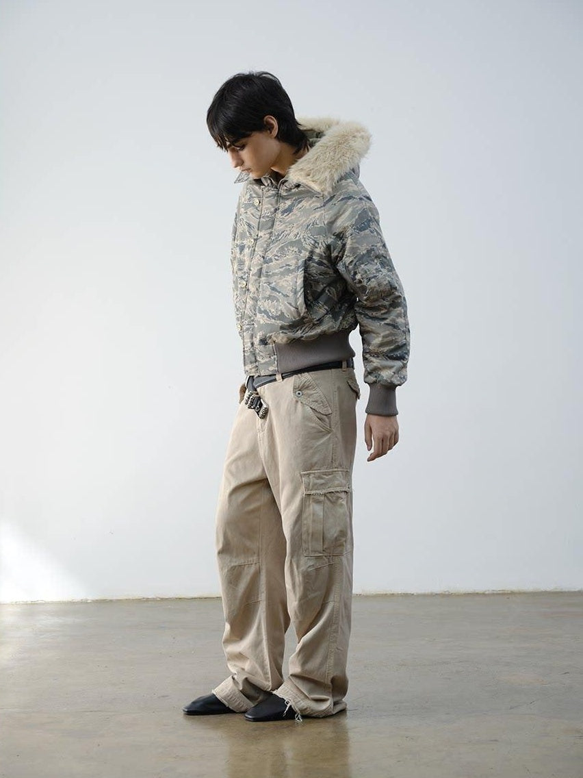 VLABMADE Warm Insulated Loose Fit Hooded Camouflage Casual Youth Puffer Jackets