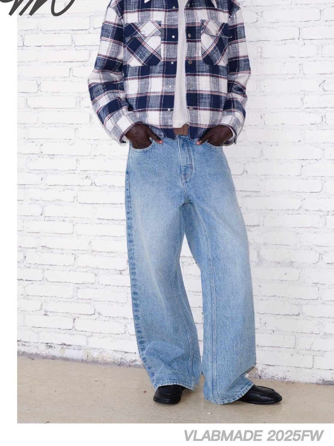 VLABMADE Washed Distressed Mid Rise Loose Fit Durable Cotton Straight-Leg Jeans