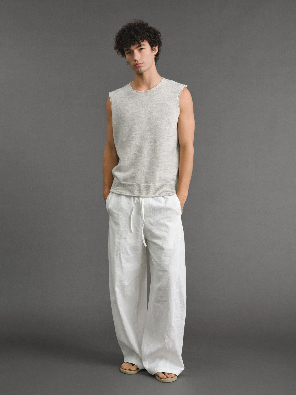 VLABMADE Wool Blend Moisture Wicking Ribbed H Fit Round Neck Men Citywalk Basic Tank Tops